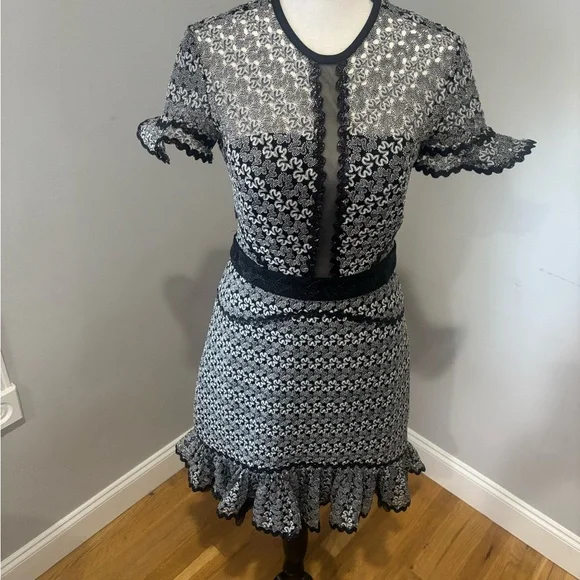 Three Floor, Elegant Black and White Women's Dress Size:4 - Picture 10 of 11